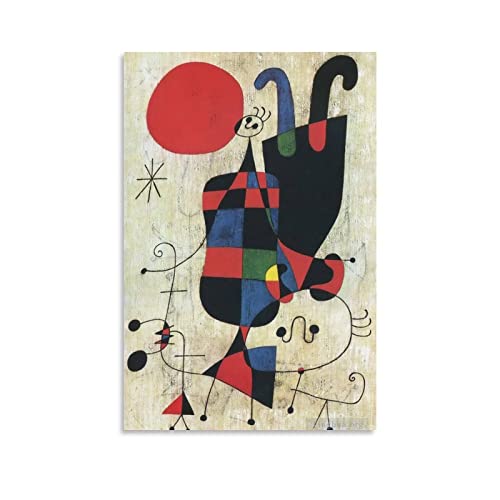 XINXUN Joan Miró Klassisches Gemälde, abstrakte Kunst, Poster, 19 Geschenke, Leinwand, Malerei, Poster, Wandkunst, dekorative Bilddrucke, moderne Dekoration, gerahmt, 30 x 45 cm von XINXUN