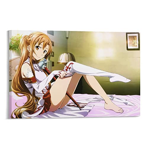 XINXUN SAO Schwertkunst Online-Anime-Poster Yuuki Asuna Seidenstrümpfe Leinwand-Kunstdrucke Poster Geschenke Fotobild Malerei Poster Raumdekoration Heimdekoration 40 x 60 cm von XINXUN