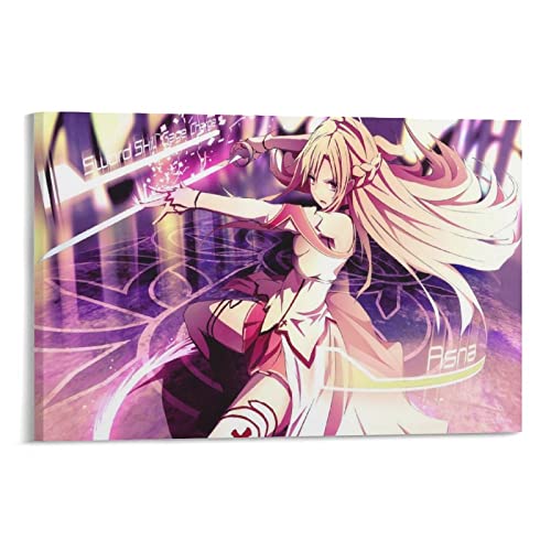 XINXUN SAO Sword Art Online-Anime-Poster Yuuki Asuna, 1 Bilddruck, Leinwand, Poster, Wandfarbe, Kunst, Poster, Dekoration, moderne Heimkunstwerke, Geschenkidee, 20 x 30 cm von XINXUN