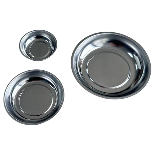 3 x Edelstahl-Schüssel, runde Teile, Tablett für Stifte, Schrauben, Muttern, Kleinteile und Bolzen 3 x Edelstahl-Schüssel, runde Teile, Tablett für Stifte, Schrauben, Muttern, Kleinteile und Bolzen von XINYIN