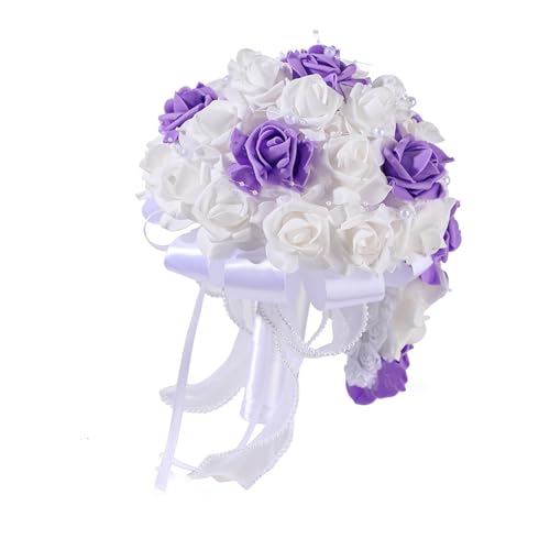 Brautstrauß, künstliche Blumen, weißer Blumenstrauß, Antragsparty, Hochzeit, Empfang, Harz, Rosen, Braut Brautstrauß, künstliche Blumen, weißer Blumenstrauß, Antragsparty, Hochzeit, Empfang, Harz, Rosen, Braut von XINYIN