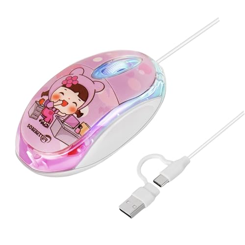 XINYIN 2-in-1-USB-A-Kabel mit 7 LED-Hintergrundbeleuchtung, 3 Tasten, USB-C-TypC-Draht für Windows7-Computer, Laptops von XINYIN