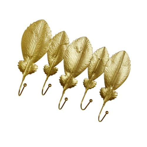XINYIN Dekorativer Eisenhaken mit goldenen Blättern, einfache Installation, Kleiderhaken für den Eingangsbereich, Schlüsseltür, Badezimmer, für Schlafzimmer, Nordic Goll, Golden Leaf XINYIN Dekorativer Eisenhaken mit goldenen Blättern, einfache Installation, Kleiderhaken für den Eingangsbereich, Schlüsseltür, Badezimmer, für Schlafzimmer, Nordic Goll, Golden Leaf von XINYIN