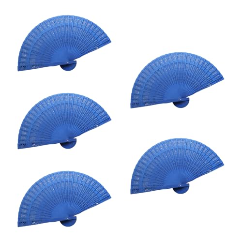 XINYIN Handgefertigter Holzfächer, Handfächer, Hochzeitsfächer, faltbar, duftend, für Gäste, Geschenk, Hochzeit, Gastgeschenk, für Gäste, 5 Stück von XINYIN