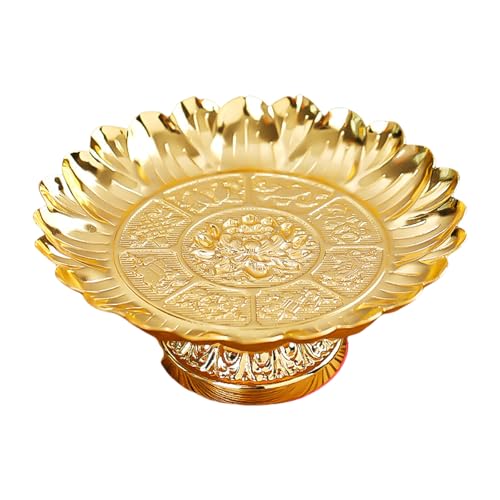 XINYIN Traditioneller buddhistischer Opferteller mit Lotus-Muster, Heimtempel, Dekoration, Tablett, Lotus-, Obstschale von XINYIN