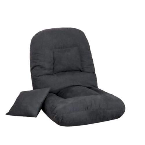 XINYUEMAIC Bodenstuhl Faltbar, Lazy Sofa, Relaxsessel klappbar, Meditationsstuhl, Bodensessel mit Verstellbarer Lehne, Lesesessel für Zuhause oder Büro Braun (Dunkelgrau) von XINYUEMAIC