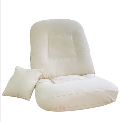 XINYUEMAIC Bodenstuhl Faltbar, Lazy Sofa, Relaxsessel klappbar, Meditationsstuhl, Bodensessel mit Verstellbarer Lehne, Lesesessel für Zuhause oder Büro Braun (Weiß) von XINYUEMAIC