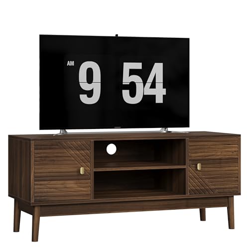 XINYUEMAIC Generisch 110 cm TV-Ständer, Mid-Century Modern TV-Ständer für 32/45 Zoll Fernseher, Entertainment-Center mit Stauraum, Medienkonsolentisch für Wohnzimmer und Schlafzimmer von XINYUEMAIC