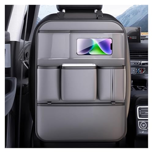 XINYUNFEI Autositz Organizer Kinder FüR Volvo XC 40 Recharge 2022-2023, Auto Multifunktional Wasserdicht Rücksitz Organizer, Leicht Zu Reinigen Rücksitz Organizerwith Tablet Storage(Grey,One Storage) von XINYUNFEI