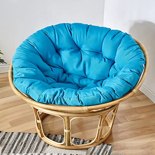 XINYUWZ Papasansessel Kissen,Rund Papasan Sessel,Polster Für Papasansessel,Auflage,Polyrattan Sessel Hängesessel Kissen Papasan Stuhlkissen,(Nur Stuhlkissen),Weiß(Size:100x100cm,Color:Blau) von XINYUWZ