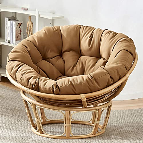 XINYUWZ Papasansessel Kissen,Rund Papasan Sessel,Polster Für Papasansessel,Auflage,Polyrattan Sessel Hängesessel Kissen Papasan Stuhlkissen,(Nur Stuhlkissen),Weiß(Size:100x100cm,Color:Hellbraun) von XINYUWZ