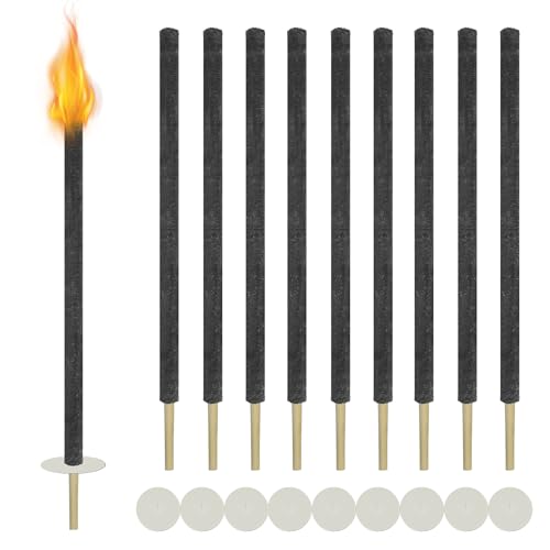 XINZI 100 min Brennzeit Wachsfackeln für Draußen Garten Fackeln aus Natürlichem Wachs 72cm Gartenfackeln mit Extra Langem Griff & Handschutz Tragbare Fackel für den Garten Hof Camping (100 Stück) XINZI 100 min Brennzeit Wachsfackeln für Draußen Garten Fackeln aus Natürlichem Wachs 72cm Gartenfackeln mit Extra Langem Griff & Handschutz Tragbare Fackel für den Garten Hof Camping (100 Stück) von XINZI