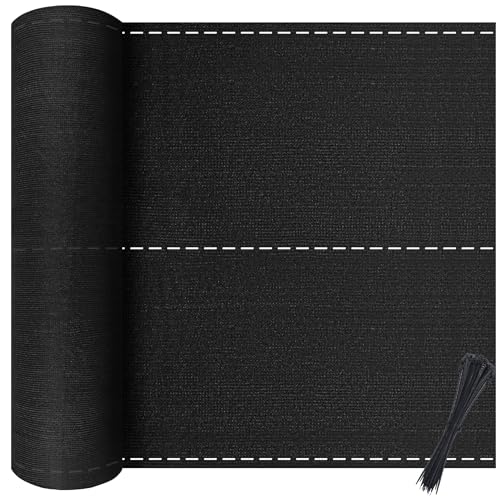 XINZI 150cm Zaunblende Schattiernetz 150 g/m², Sichtschutz HDPE Gewebe Sonnenschutz Windschutz Tennisblende mit Kabelbinder Beschattungsnetz Anthrazit für Garten Terrassen Geländer (20m) von XINZI