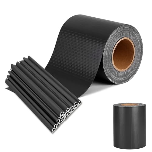 XINZI Garten Sichtschutz Zaun 19cm PVC Doppelstabmattenzaun Dekorative Sichtschutzstreifen Zäune mit Befestigungsclips Gartensichtschutz für Patio Balkon Hof Doppelstabmatten (140m, Anthrazit) von XINZI