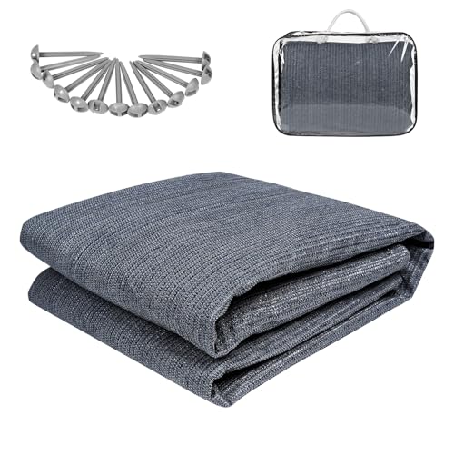 XINZI Vorzeltteppich Campingmatte Zeltteppich mit Tragetasche und Heringe rutschfest Zeltunterlage Markisenteppich aus HDPE Outdoor Camping Teppich Zeltboden Soft für Zelt Wohnmobil (250 x 250 cm) von XINZI