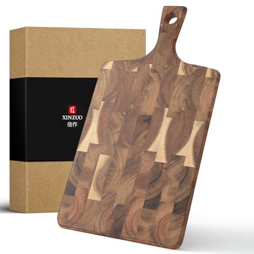 XINZUO Schneidebrett aus Akazienholz 41 * 22 * 1,9cm Rechteckiges Servierbrett mit Griff, Hackbretter Käse-Grillbrett Beidseitig verwendbar Holzbrett für Küche, Brotzeitbrett Frühstücksbrettchen XINZUO Schneidebrett aus Akazienholz 41 * 22 * 1,9cm Rechteckiges Servierbrett mit Griff, Hackbretter Käse-Grillbrett Beidseitig verwendbar Holzbrett für Küche, Brotzeitbrett Frühstücksbrettchen von XINZUO