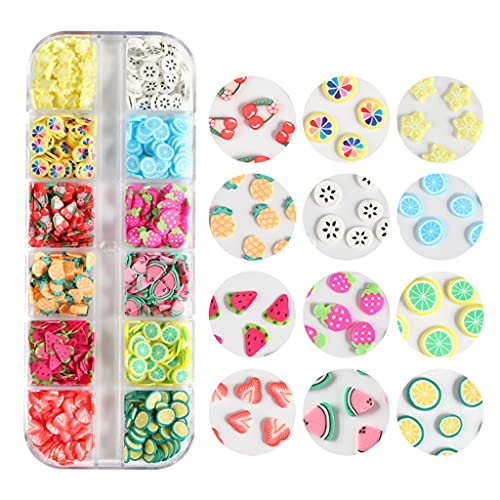 12 Gitter/Box Obst Weiche Tonperlen Schleim 3D Polymerscheiben Epoxidharz Formfüller Dekorationen Obst Art Supply von XINgjyxzk