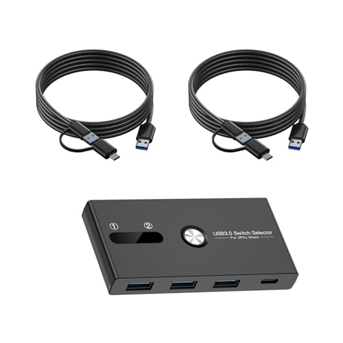 XINgjyxzk Der USB C Und USB3.0-KVM Umschalter Ermöglicht Den Schnellen Gerätewechsel Zwischen Zwei Computern Und Unterstützt Drucker Und Mehr XINgjyxzk Der USB C Und USB3.0-KVM Umschalter Ermöglicht Den Schnellen Gerätewechsel Zwischen Zwei Computern Und Unterstützt Drucker Und Mehr von XINgjyxzk