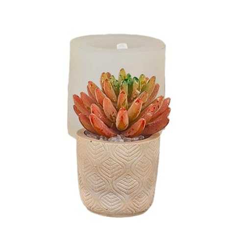 XINgjyxzk Silikonform für Sukkulenten und Blumentöpfe, 3D-Relief, Herz, Vase, einzigartiger Übertopf, Gips von XINgjyxzk