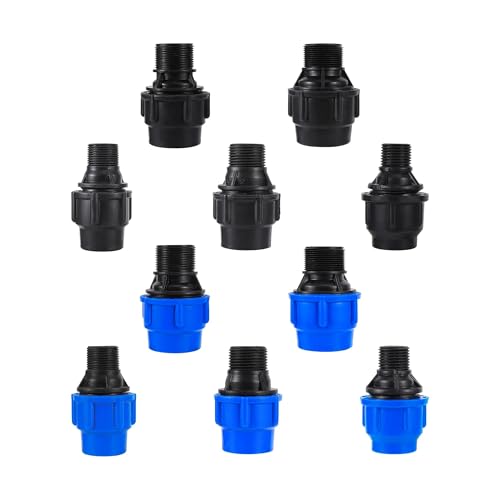 XIOKLM 1/2 "-1,5" Außengewinde auf 20-53 mm PE gerader Schnellverbinder Bewässerung Bewässerungswasser PE PVC-Rohr Umwandlungskupplung(1.5 inch x 50) von XIOKLM