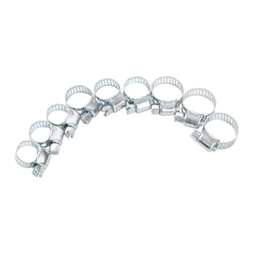 XIOKLM 20 Stück verzinkte Schlauchschellen aus Eisen, Tri-Klemme, verstellbare Kraftstoffleitungsrohr/Getriebeklemme, Rohrbefestigung, 8 mm Federclip (6–16 mm) von XIOKLM