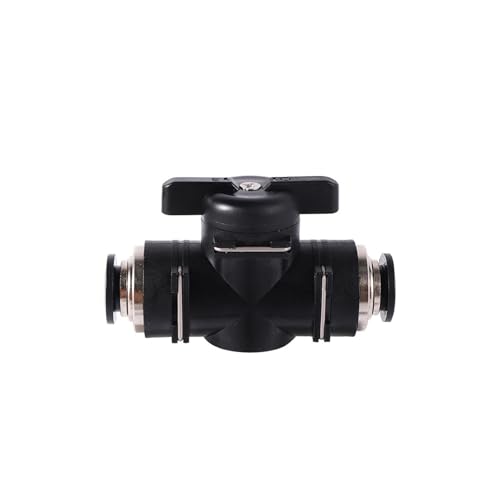XIOKLM BUC 4 mm, 6 mm, 8 mm, 10 mm, 12 mm, schwarz, pneumatischer Stecker, Handventil zum Drehschalter, manuelle Kugelstrombegrenzung (BUC-8) von XIOKLM