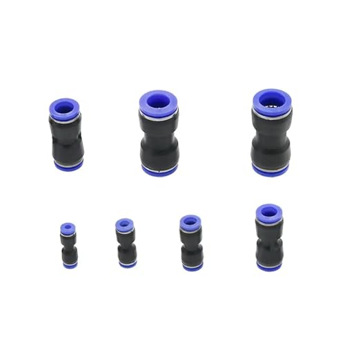 XIOKLM Luftpneumatischer Schlauch, 4 mm, 6 mm, 8 mm, 10 mm, 12 mm, 14 mm, 16 mm Außendurchmesser, einfach in den geraden Gasanschluss, Gleitverschluss, Schnellkupplung (8 mm) von XIOKLM