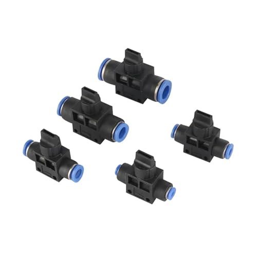 XIOKLM Luftpneumatisches Handventil, 4 mm, 6 mm, 8 mm, 10 mm, 12 mm Außendurchmesser, Schlauch, zum Einstecken in T-Gelenk, 2-Wege-Durchflussbegrenzung, Geschwindigkeitsregelung (8 mm) von XIOKLM
