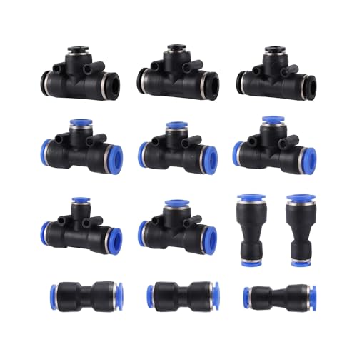 XIOKLM PG12-8 PG/PEG-Druckverschraubungen, T-förmig, pneumatisch, Kunststoff, Push-to-Connect-Verbindungsstück, Schlauch, Luft-Gas-Schloss-Verschluss, Schnellverbinder-Adapter (PG12-8), 2 Stück von XIOKLM