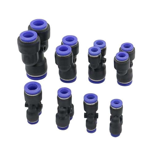 XIOKLM PW 3-Wege-Anschluss, Y-Form, luftpneumatisch, 4 mm-16 mm Außendurchmesser, Gas-Kunststoff-Rohrverschraubung, Schnellverschraubungen (8 mm - 6 mm) von XIOKLM