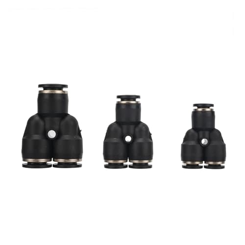 XIOKLM Y-Typ, pneumatische Armaturen, Kunststoffverbinder, PU, 6 mm, 8 mm, 10 mm, kompatibler Luft-Wasserschlauch, zum Eindrücken, gerader Gas-Schnellanschluss (8 mm) von XIOKLM