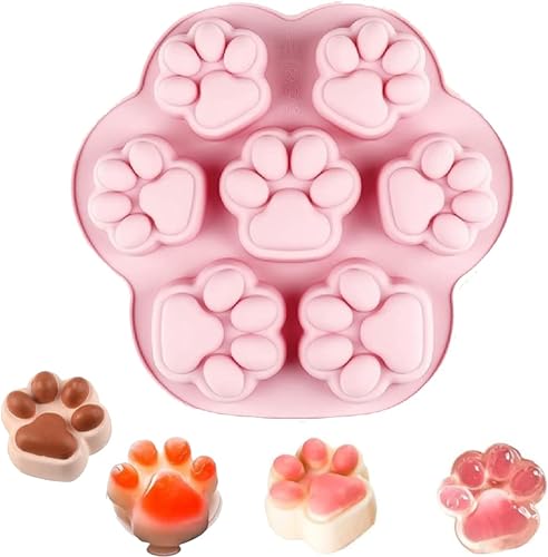 Silikonform Katze Backform Katze Silikonform Tiere Katze Pfote Silikonform Katzenpfote Cartoon Kuchen Geeignet zur Herstellung von Pudding, Kuchen, Schokolade, Eiswürfeln, Seife, Fondant usw. von XIONGXIAOZHI