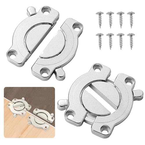 2 Stück Holzplatten Verbinder Tischplatten Tischplatten Verbinder Tischplattenverbinder Drehriegel Zinklegierung Beschläge Möbel Tischverbinder für Tisch, Möbel, Schreibtisch, Tischplatten-Beschlag von XIONGXIAOZHI
