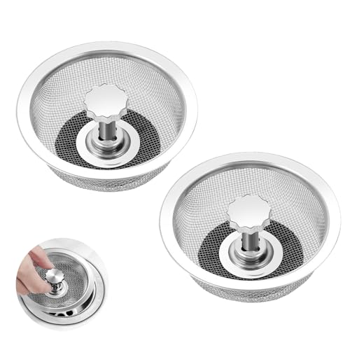 2 Stücke Abflusssieb Edelstahl Küche Spüle Sieb Abfluss-Sieb Sink Strainer für Küche Abflusssieb Spülbecken Sieb für Spülbecken Küchen Abflussstopfen Spüle Sieb für Küche Badewanne Wäscheraum von XIONGXIAOZHI