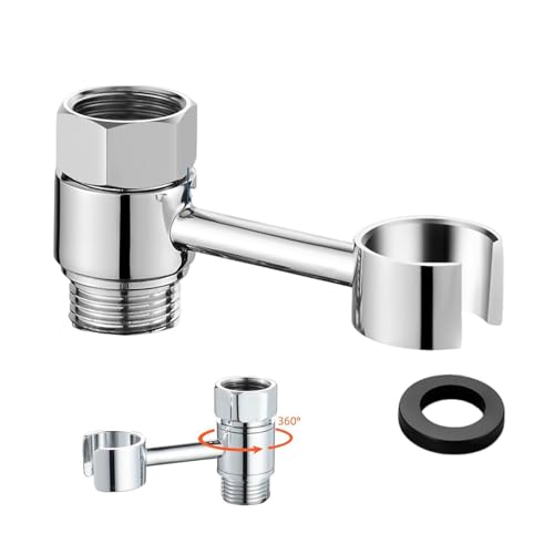 20mm Duschkopfhalterung Handbrause Halterung Handbrause Halterung Ohne Bohren Duschhalterung mit 360 Grad Brausehalter Duschkopfhalterung für Dusche Badezimmer, Messing Verchromt Poliert von XIONGXIAOZHI