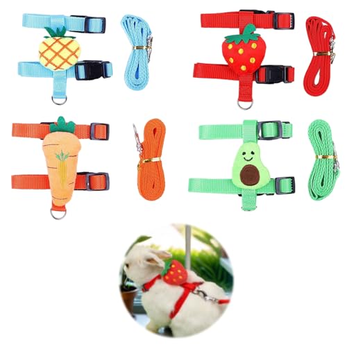 4 Sets Einstellbares Kaninchengeschirr und Leine Set, Verstellbare Hasenleine, Kaninchen Geschirr Für Kaninchen, Katzen, Welpe, Kleine Hunde Und Andere Kleine Haustiere 4 Sets Einstellbares Kaninchengeschirr und Leine Set, Verstellbare Hasenleine, Kaninchen Geschirr Für Kaninchen, Katzen, Welpe, Kleine Hunde Und Andere Kleine Haustiere von XIONGXIAOZHI