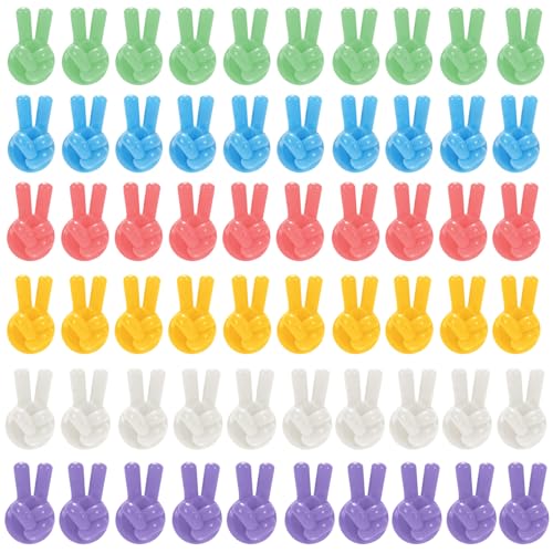 60 Stück Handgestenhaken Creative Hand-Shaped Key Hooks Kreativer Handgestenhaken Bunte Daumen Wandhaken Handtuchhaken Wandhaken Kabelclips Für Zuhause Küche Datenkabeln Bad Toilette Küche Büro von XIONGXIAOZHI