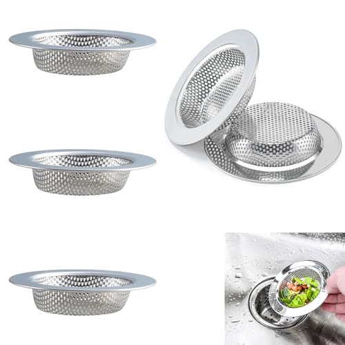 Abflusssieb Küchenspüle 5 Stück Haarsieb Waschbecken Sieb Dusche Abfluss Haare Waschbecken Sieb Küche Abflusssieb Edelstahl Rostfrei für Küche Netto Senke, Dusche Abfluss, Bad Bodenablauf (7.7 cm) von XIONGXIAOZHI