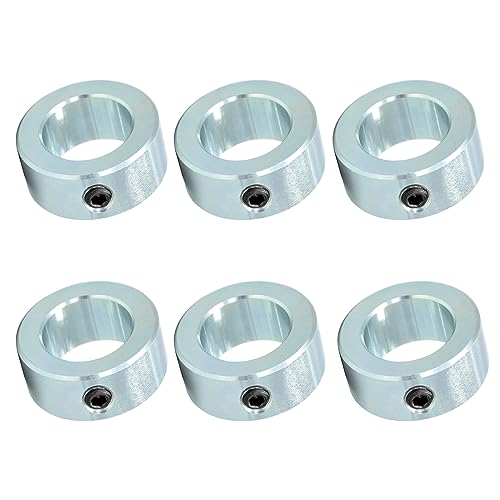 Stellringe 20mm Stellring Achse Stellringe Welle Wellensicherungen Stellringe Welle Stahl Wellenringe Stellring Achse Stellringe für Welle für Sackkarren Reifen Bollerwagen Holzbearbeitung 6 Stück von XIONGXIAOZHI