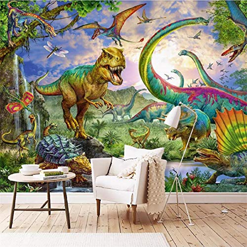 Fototapete 3D Effekt Tapete Selbstklebend 3D Tapete Schlafzimmer Handbemalte Dinosaurier Tyrannosaurus Fresko Tv 3D Tapeten 3D Effekt Wohnzimmer Wandtapete Poster Bilder von XIOPEN WALLPAPER