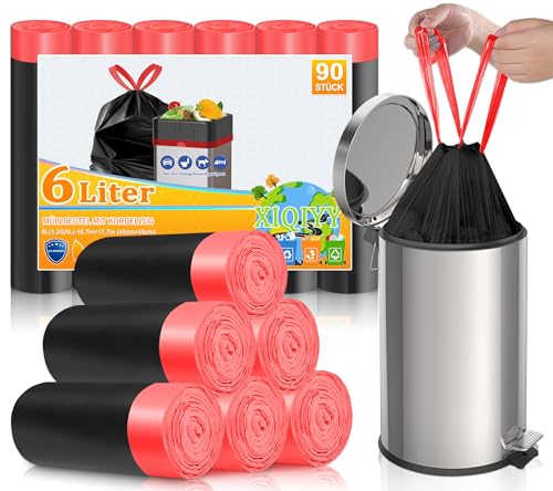 XIQIYY Müllbeutel 5 – 8 l mit Griffen – schwarze Müllbeutel, robust, 90 Stück XIQIYY Müllbeutel 5 – 8 l mit Griffen – schwarze Müllbeutel, robust, 90 Stück von XIQIYY