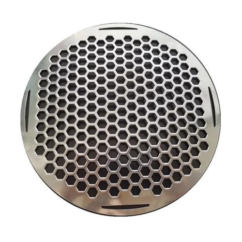 XIRUIFI 1 x OD.30 cm leicht zu reinigender japanischer koreanischer SS304 Edelstahl Messing rund sechseckiges Loch Grillnetz BBQ Grill (25 x 30 cm) von XIRUIFI