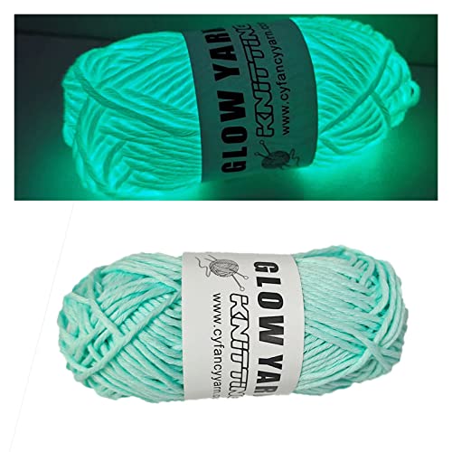 XIRUJNFD Glow in The Dark Yarn, 3 Rolls DIY Glow Yarn, Glow in The Dark Yarn for Crochet, Glow Yarn for Knitting, Crocheting, Crafts Sewing Beginners (Blue,1 Rolls) von XIRUJNFD