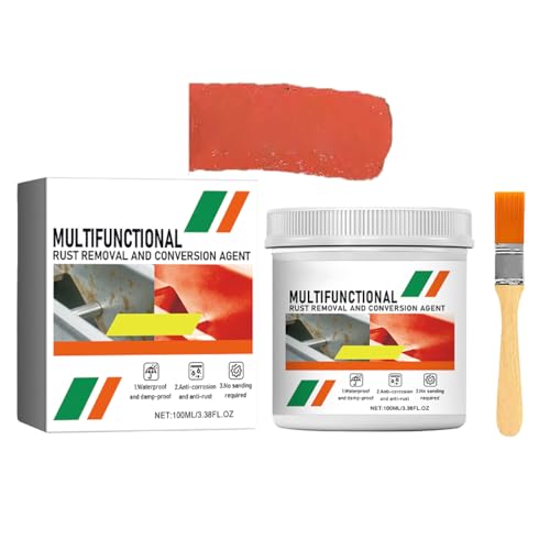 XIRUJNFD Rust Converter, Multifunctional Rust Removal and Conversion Agent, 2024 Water-Based Rust-Proof Paint Metal Paint, Rust Remover for Metal, Rust Converter for Metal (Red,3.38Fl Oz) von XIRUJNFD