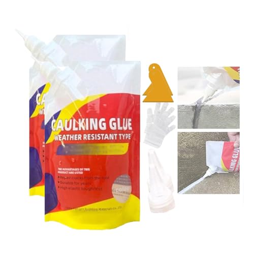 XIRUJNFD Slab Concrete Crack Waterproof Repair Sealant, Caulking Glue Weather Resistant Type, Concrete Crack Repair Waterproof Adhesive, Concrete Crack Filler for Gaps (2) von XIRUJNFD
