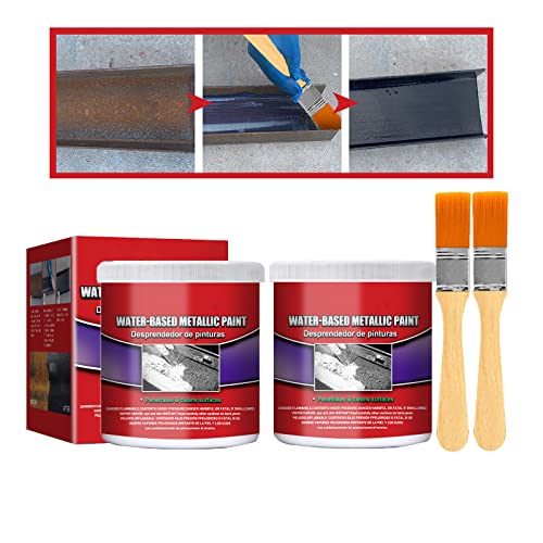 XIRUJNFD Water-Based Metal Rust Remover, Rust Remover for Metal, Anti Rust Paint for Metal, Metallic Water Based Paint Car Chassis Rust Converter (2 Set 100ml) von XIRUJNFD