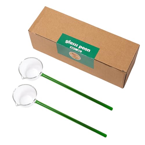 2 elegante, transparente Glasschöpflöffel mit langen Griffen zur Verbesserung des Essens von XITEA