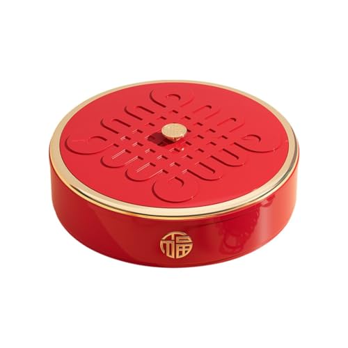 Elegantes Snack-Tablett mit Deckel, Aufbewahrungsbehälter für Trockenfrüchte und gemischte Nüsse, 5 Fächer, runde Süßigkeitenbox von XITEA