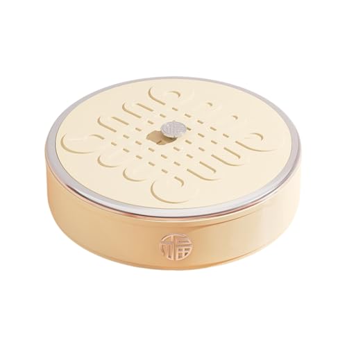 Elegantes Snack-Tablett mit Deckel, Aufbewahrungsbehälter für Trockenfrüchte und gemischte Nüsse, 5 Fächer, runde Süßigkeitenbox von XITEA