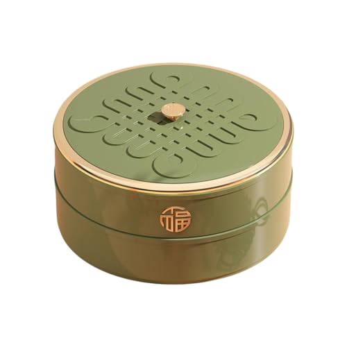 Elegantes Snack-Tablett mit Deckel, Aufbewahrungsbehälter für Trockenfrüchte und gemischte Nüsse, 5 Fächer, runde Süßigkeitenbox von XITEA